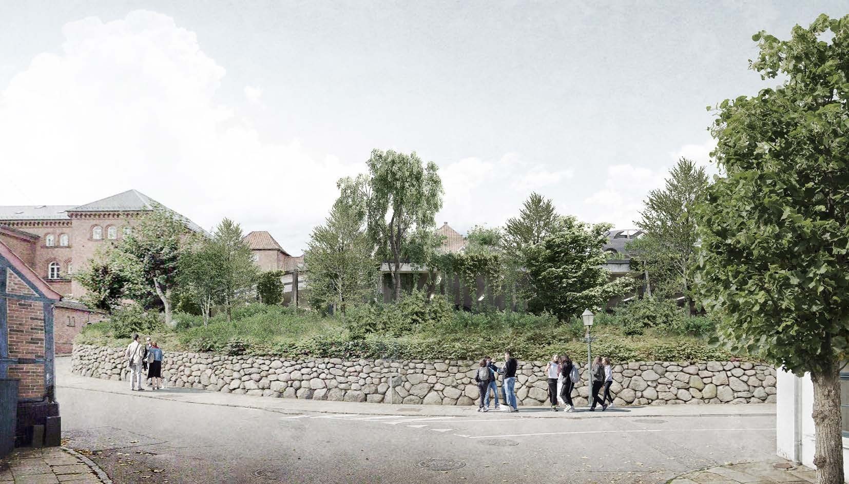 Illustration af gade i Domkirkevarteret