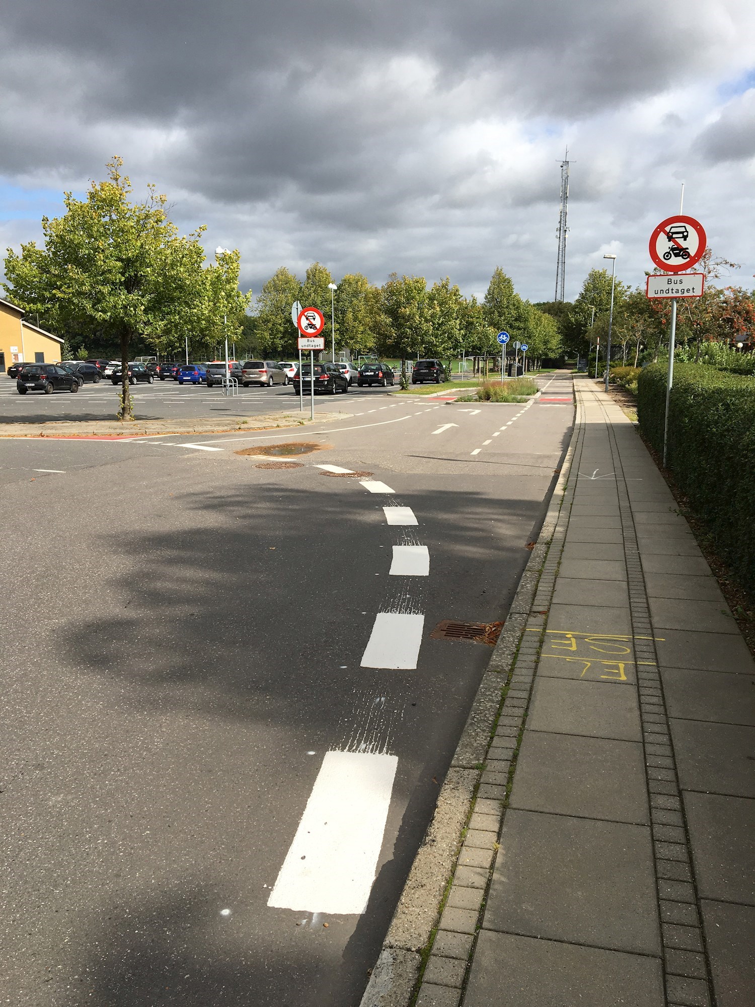 De ændrede tilkørselsforhold ved skolen.